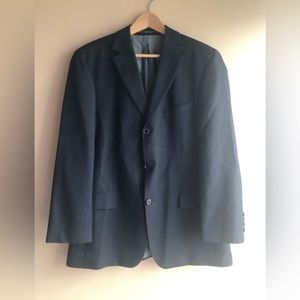 Hugo Boss Men’s Virgin Wool Suit Striped Black Jacket Size 40R